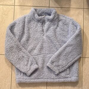 Gap Sherpa Fleece Quarter Zip Fluffy Purple